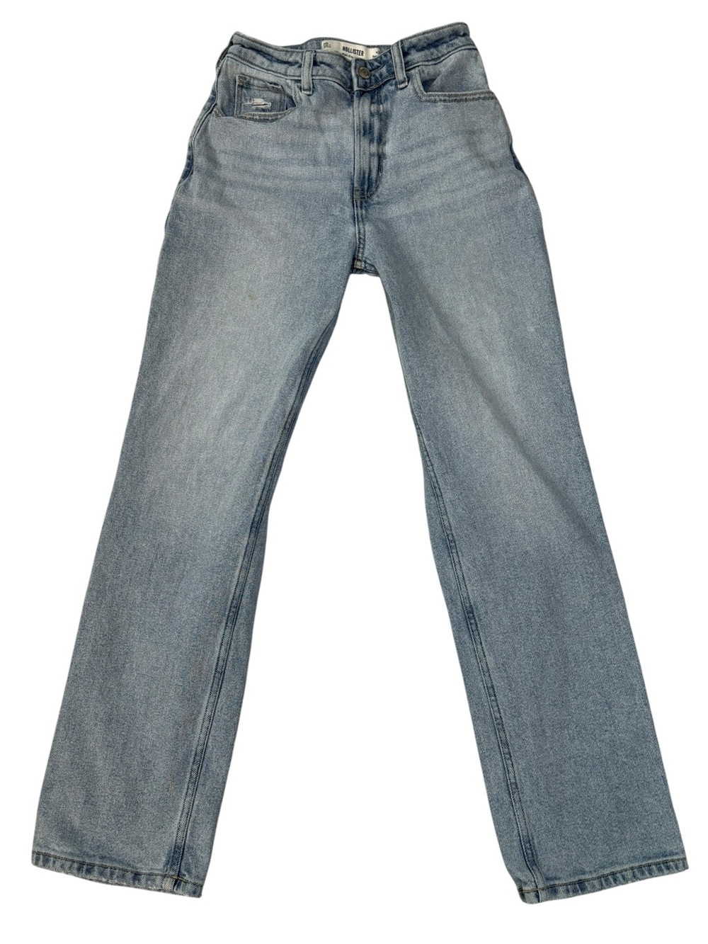 Hollister Jeans, 90s Straight, Ultra High-Rise, 00, W24, Light Blue Denim